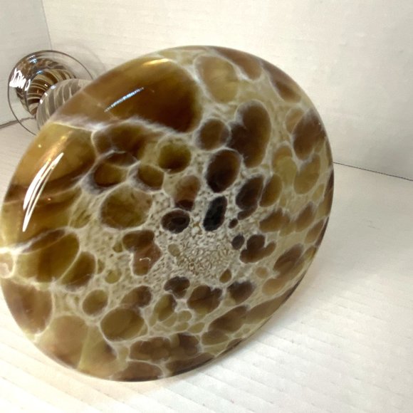 Tall Leopard-like Glass Candle Holder - Picture 7 of 8